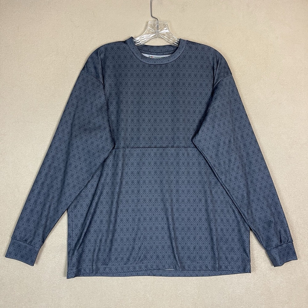Rajabrooke Long Sleeve Shirt Mens L Requestlines Gray Geometric Japan EUC